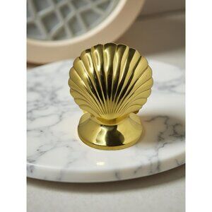 Vintage Made in India Lacquered Brass Shell Design Book End